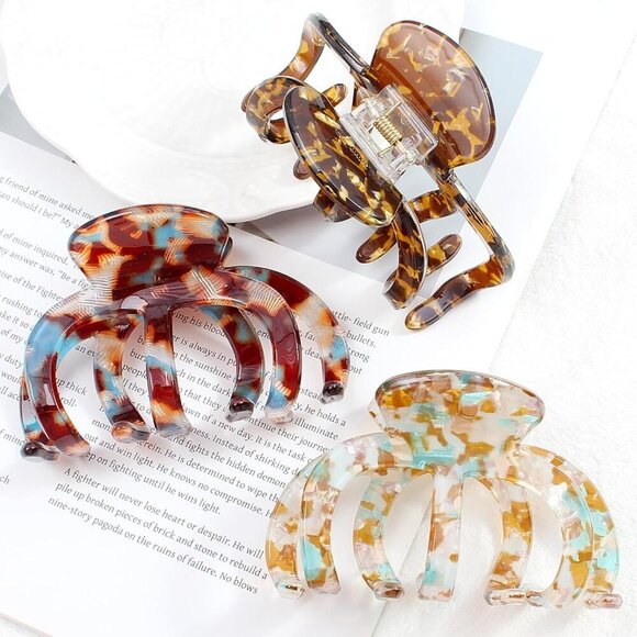 Extra Large Hair Clips 3 Pack Thick Hair Claw Clips Non-Slip for Women main image 4
